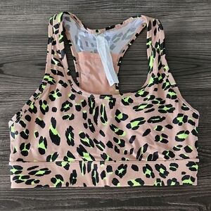 Fabletics Neon Leopard Sports Bra